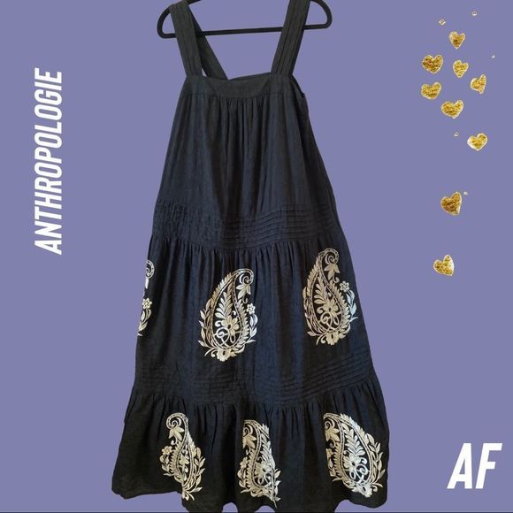 ANTHROPOLOGIE FELICITY MAXI DRESS NEW SIZE SMALL BLACK - Picture 7 of 12
